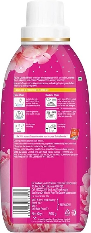 Revive Liquid Stiffener with Garden Bloom fragrance. Long lasting fragrance that lasts upto 30 days, 395g - Image 2