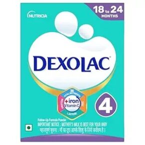 Dexolac Follow Up Infant Formula Milk Powder for Babies - Stage 4 (18 to 24 months) - with 36 Vital Nutrients - 400gms - BIB Pack