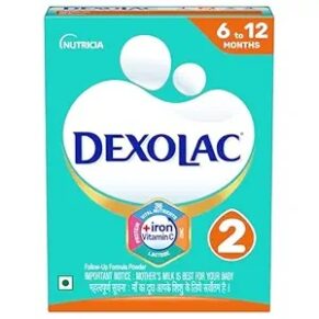 Dexolac Follow Up Infant Formula Milk Powder for Babies - Stage 2 (6 to 12 months) - with 36 Vital Nutrients - 400gms - BIB Pack
