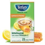 Tetley Green Tea, Lemon and Honey, 25 Tea Bags