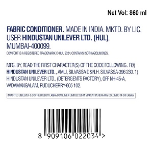 Comfort Morning Fresh Fabric Conditioner 860 ml Bottle|| After Wash Liquid Fabric Softener - For Softness|| Shine & Long Lasting Freshness - Image 6