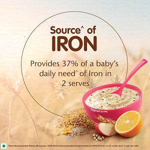 CERELAC Baby Food Cereal | No Preservatives | Wheat Rice Mixed Fruit for 10 to 24 Months Baby | Source of Iron & Protein for Babies | Instant Cereal | 300g - Image 3