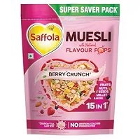 Saffola Muesli Fruit & Nut Berry Crunch with Flavour Pops