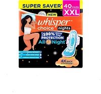 Whisper Choice Nights, 40 XXL Pads,